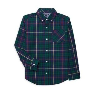 Tommy Hilfiger | Boy’s Button-Down Long Sleeve Plaid Shirt | NWT | Large (16-18)